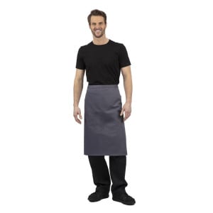 Kockförkläde i antracitgrått i 1000 x 700 mm - Whites Chefs Clothing - Fourniresto