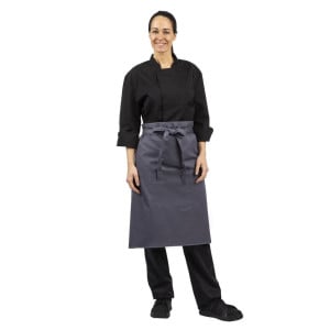 Kockförkläde i antracitgrått i 1000 x 700 mm - Whites Chefs Clothing - Fourniresto