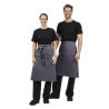 Kockförkläde i antracitgrått i 1000 x 700 mm - Whites Chefs Clothing - Fourniresto