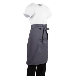 Kockförkläde i antracitgrått i 1000 x 700 mm - Whites Chefs Clothing - Fourniresto