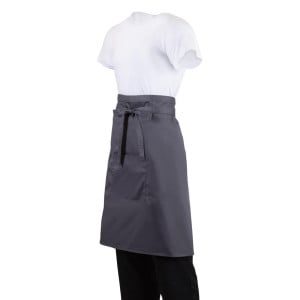 Tarjoilijan harmaa antrasiitin värinen polykotoninen esiliina 1000 x 700 mm - Whites Chefs Clothing - Fourniresto