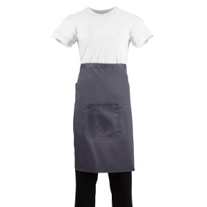 Kockförkläde i antracitgrått i 1000 x 700 mm - Whites Chefs Clothing - Fourniresto