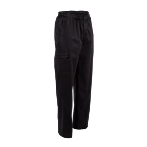 Unisex Fit Cargo Black Kitchen Pants - Size S - Chef Works - Fourniresto