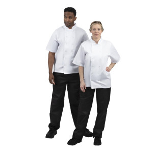 Veste de Cuisine Blanche à Manches Courtes Boston - Taille S - Whites Chefs Clothing - Fourniresto