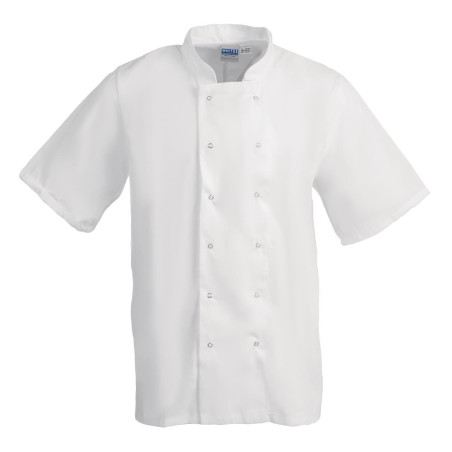 Valkoinen lyhythihainen keittiötakki Boston - Koko XS - Whites Chefs Clothing - Fourniresto