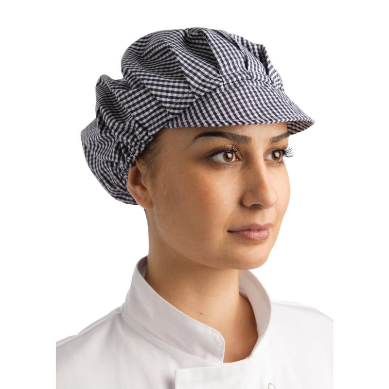 Charlotte i Vichy i blått och vitt i polybomull - One size - Whites Chefs Clothing - Fourniresto