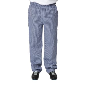 Pantalon de Cuisine Mixte Vegas à Petits Carreaux Bleus et Blancs - Taille L - Whites Chefs Clothing - Fourniresto