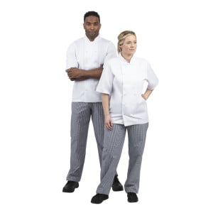 Pantalon de Cuisine Mixte Vegas à Petits Carreaux Bleus et Blancs - Taille M - Whites Chefs Clothing - Fourniresto