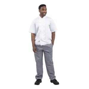 Pantalon de Cuisine Mixte Vegas à Petits Carreaux Bleus et Blancs - Taille S - Whites Chefs Clothing - Fourniresto