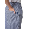 Unisex Vegas Blue and White Checkered Kitchen Pants - Size XS - Whites Chefs Clothing - Fourniresto