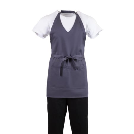 Kypark Server V-ringad Grå Antracit i Polycotton 838 x 698 mm - Whites Chefs Clothing - Fourniresto