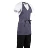 Server Apron V-neck Grey Anthracite in Polycotton 838 x 698 mm - Whites Chefs Clothing - Fourniresto