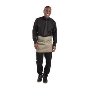 Kort servitörsförkläde i olivgrön polycotton 373 x 750 mm - Whites Chefs Clothing - Fourniresto