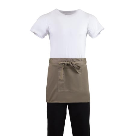 Tarjoilijan lyhyt vaaleanruskea polykottoniessu 373 x 750 mm - Whites Chefs Clothing - Fourniresto