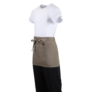 Tarjoilijan lyhyt vaaleanruskea polykottoniessu 373 x 750 mm - Whites Chefs Clothing - Fourniresto