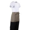 Kort serverförkläde i ljusbrun polycotton 373 x 750 mm - Whites Chefs Clothing - Fourniresto