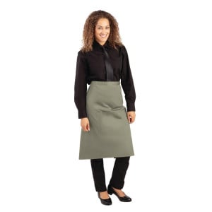 Server Apron Olive in Polycotton 1000 x 700 mm - Whites Chefs Clothing - Fourniresto