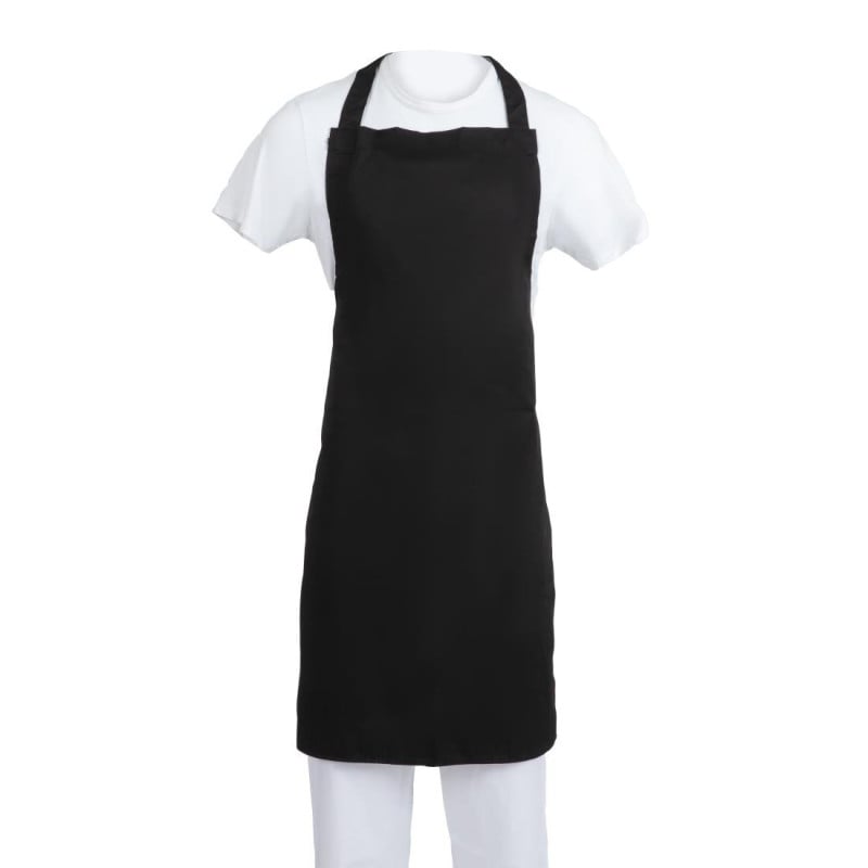 Ficka förkläde Svart i Polycotton 900 x 1040 mm - Whites Chefs Clothing - Fourniresto