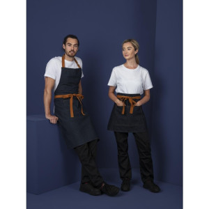 Tarjoilijan sininen denim-esiliina 1000 x 700 mm, puuvillavyö - Whites Chefs Clothing - Fourniresto