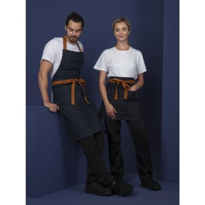 Serverförkläde i blå denim med bomullsband 1000 x 700 mm - Whites Chefs Clothing - Fourniresto