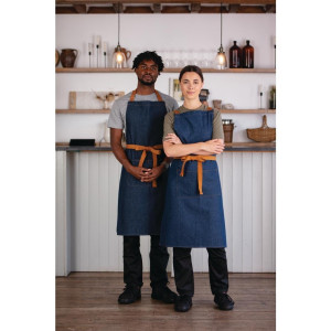 Blue Denim Server Apron with 1000 x 700 mm Cotton Belt - Whites Chefs Clothing - Fourniresto