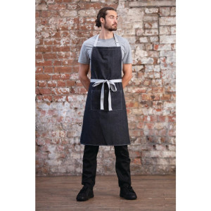 Esiliina Bavette Denim Musta Southside Polykoton 700 x 1000 mm - Whites Chefs Clothing - Fourniresto