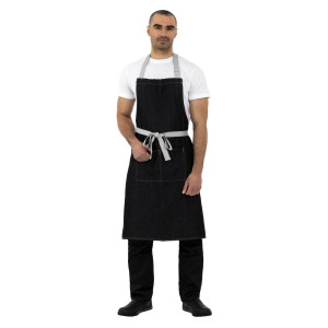 Esiliina Bavette Denim Musta Southside Polykoton 700 x 1000 mm - Whites Chefs Clothing - Fourniresto