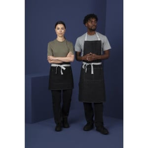 Serverförkläde Kort Denim Svart Southside 400 x 760 mm - Whites Chefs Clothing - Fourniresto