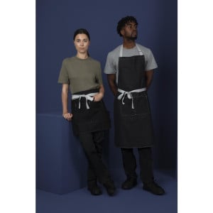 Serverförkläde Kort Denim Svart Southside 400 x 760 mm - Whites Chefs Clothing - Fourniresto