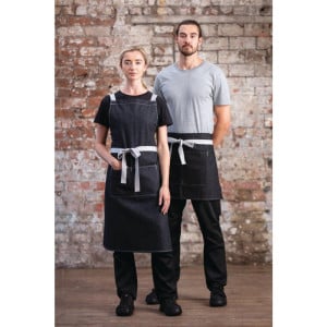 Serverförkläde Kort Denim Svart Southside 400 x 760 mm - Whites Chefs Clothing - Fourniresto