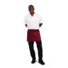 Kort servitörsförkläde i bordeauxfärgad polycotton 373 x 750 mm - Whites Chefs Clothing - Fourniresto