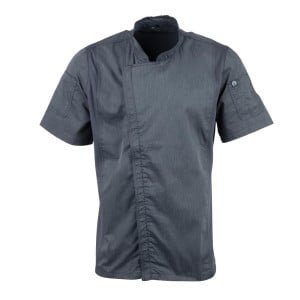 Veste de Cuisine Mixte à Manches Courtes à Fermeture Eclair Bleu Encre - Taille XS - Chef Works - Fourniresto