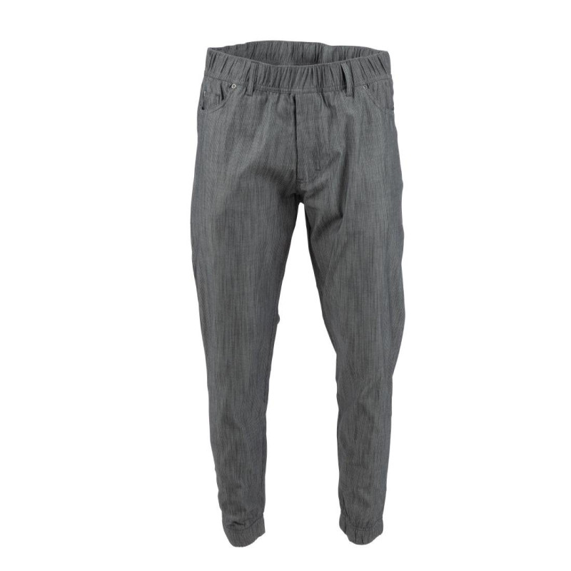 Pantalon de Cuisine Jogger à Fines Rayures Noires et Blanches - Taille L - Chef Works - Fourniresto Pantalon de Cuisine Jogger à Fines Rayures Noires et Blanches - Taille L - Chef Works - Fourniresto