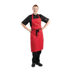 Esiliina Bavette Punainen Polykotonista - Whites Chefs Clothing - Fourniresto