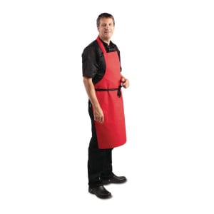 Red Polycotton Bib Apron - Whites Chefs Clothing - Fourniresto