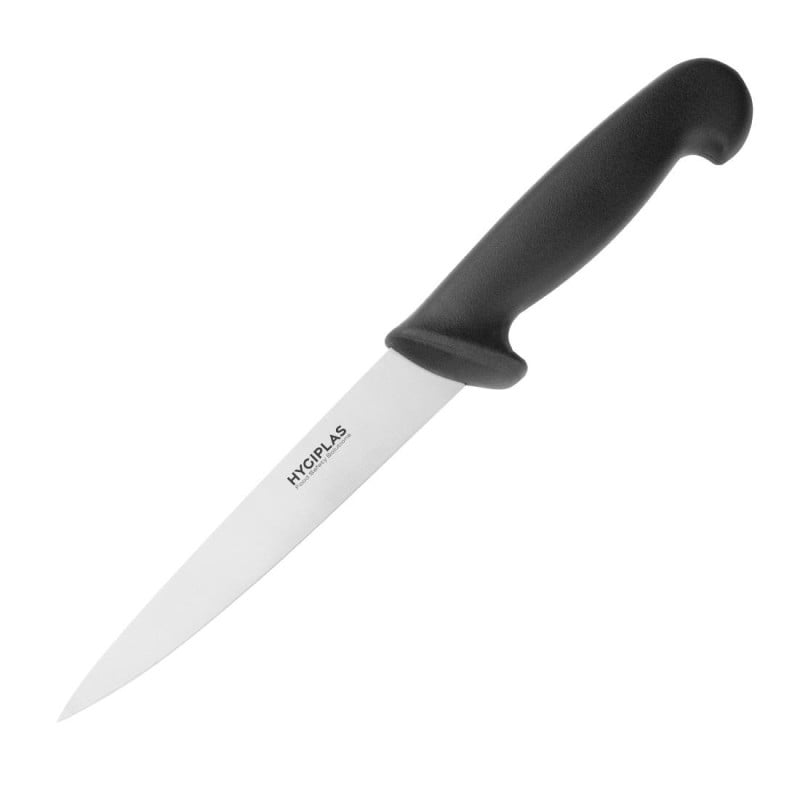 Kniv med svart filéblad på 15 cm - Hygiplas - Fourniresto