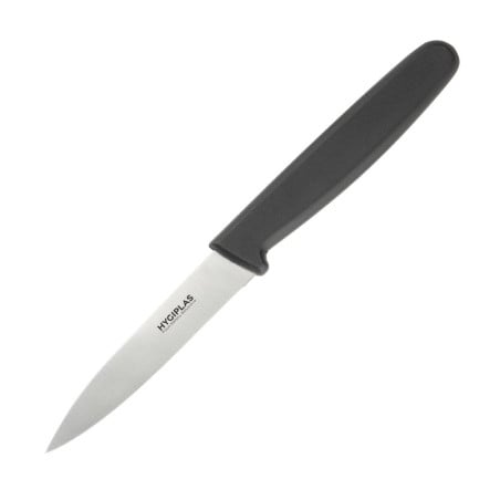 Kniv med rak svart klinga 7,5 cm - Hygiplas - Fourniresto