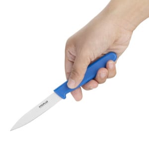 Kniv med blått blad 7,5 cm - Hygiplas - Fourniresto