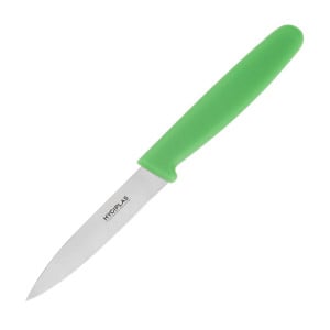 Kniv med grönt blad 7,5 cm - Hygiplas - Fourniresto