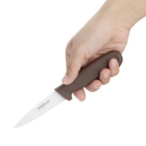 Kniv med brun klinga 9 cm - Hygiplas - Fourniresto