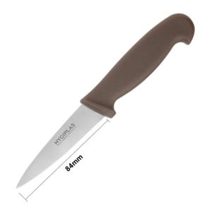 Kniv med brun klinga 9 cm - Hygiplas - Fourniresto