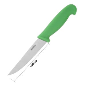 Couteau À Légumes Vert Lame Dentée 10 Cm - Hygiplas - Fourniresto