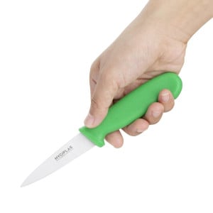 Kniv med grönt blad 9 cm - Hygiplas - Fourniresto