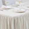 Rectangular fringed ecru tablecloth and underskirt 750 x 1820 mm - FourniResto - Fourniresto