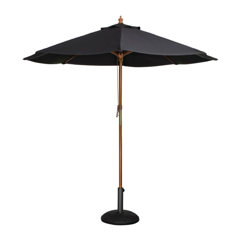 Black Round Parasol Ø 2.5 M - Bolero - Fourniresto