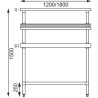 Rostfritt förberedningsbord med stöd för GN-behållare 1200 x 600 mm - Vogue - Fourniresto