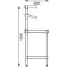 Rostfritt förberedningsbord med stöd för GN-behållare 1200 x 600 mm - Vogue - Fourniresto