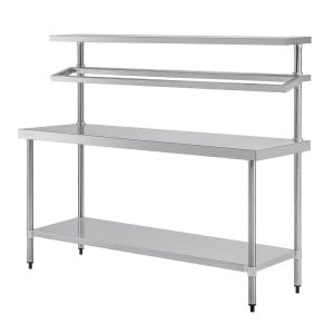 Large Stainless Steel Preparation Table With GN 1800 X 600 Mm Tray Support - Vogue - Fourniresto