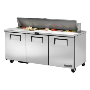 Comptoir de Préparation en Inox 3 Portes 538 L - TRUE - Fourniresto