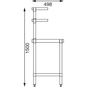 Rostfritt stål bord med 2 övre hyllor 1200 x 600 mm - Vogue - Fourniresto